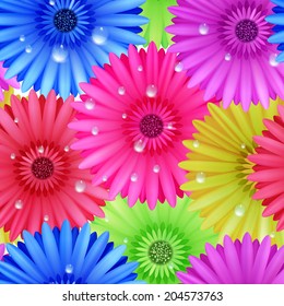 Seamless flower gerbera patter. plus EPS10 vector file