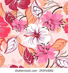 Seamless  flower illustration  floral pattern texture art