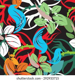 Seamless  flower illustration  floral pattern texture art