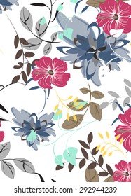 Seamless  flower illustration  floral pattern texture art