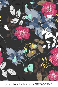 Seamless  flower illustration  floral pattern texture art