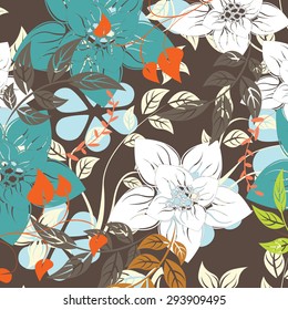 Seamless  flower illustration  floral pattern texture art