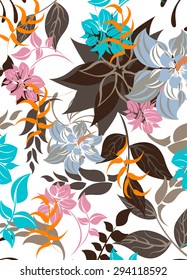 Seamless  flower illustration  floral pattern texture art