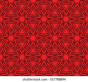 seamless flower lace pattern. abstract vector illustration. black on red. for design invitation, background, wallpaper