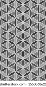 Seamless flower of life grey pattern. Sacred geometry vector dark background. Most magical pattern of the world