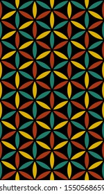 Seamless flower of life pattern. Sacred geometry colorful vector background. Most magical pattern of the world
