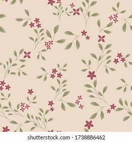 seamless flower with lives design pattern on background
