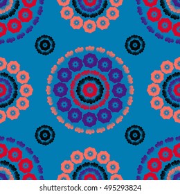 Seamless flower mandala pattern. For fabric, cloth design, wallpaper, gift wrap.