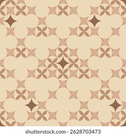 Seamless Flower Monogram Texture. Geometric Flower Monogram Tile. Retro Style Geometric Flower Motif.