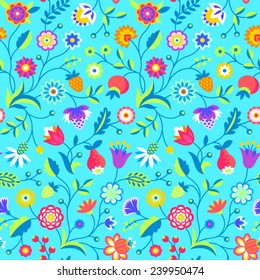 seamless flower multicolor vector pattern