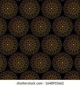 Seamless Flower on black background