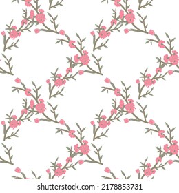 Seamless flower on white background for background and texture concept 