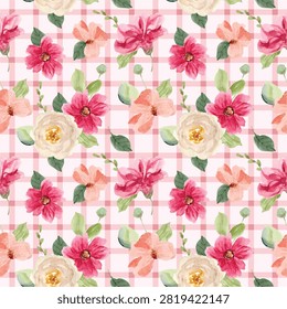 Seamless Flower Paint Pattern Print