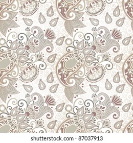 seamless flower paisley design background