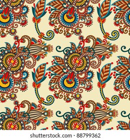 seamless flower paisley design background. Ukrainian traditional pattern