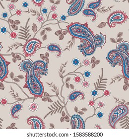 seamless flower and paisley pattern