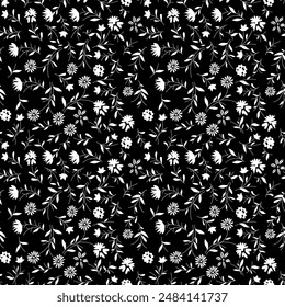 seamless flower patten  with white and black ground