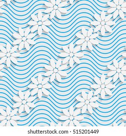 Patrón de flores sin foco. Resumen Hermoso Fondo. Papel de escritorio simétrico moderno. 3.ª Decoración. Textura de papel de ajuste