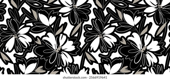 Seamless flower pattern. Abstract pattern. Textile print pattern