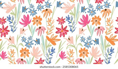 Seamless flower pattern. Abstract pattern. Textile print pattern