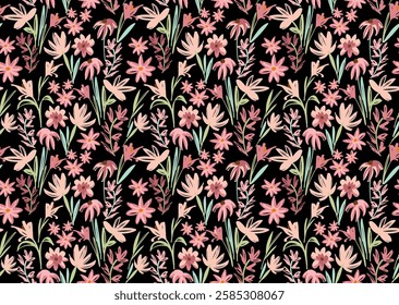 Seamless flower pattern. Abstract pattern. Textile print pattern