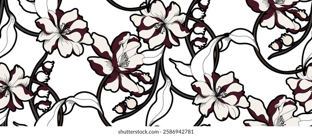 Seamless flower pattern. Abstract pattern. Textile print pattern