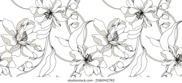 Seamless flower pattern. Abstract pattern. Textile print pattern