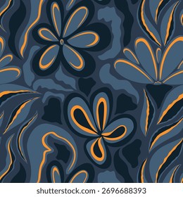 Seamless flower pattern. Abstract pattern. Textile print pattern