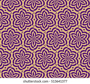 seamless flower pattern. abstract vector illustration. gold on blue. for design invitation, background, wallpaper