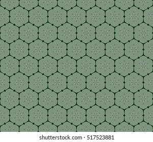 seamless flower pattern. abstract vector illustration. silver on green. for design invitation, background, wallpaper