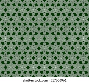 seamless flower pattern. abstract vector illustration. silver on green. for design invitation, background, wallpaper