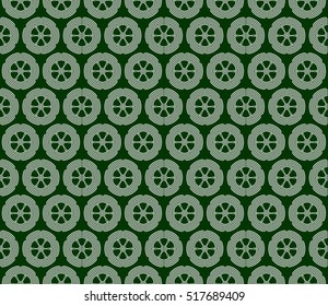 seamless flower pattern. abstract vector illustration. silver on green. for design invitation, background, wallpaper