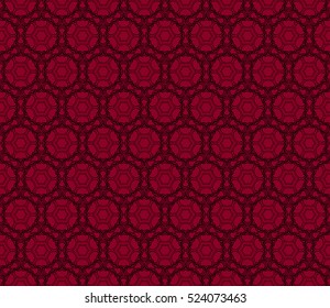 seamless flower pattern. abstract vector illustration. black on red. for design invitation, background, wallpaper