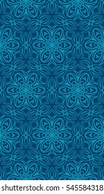 seamless flower pattern. abstract vector illustration. blue color. for design invitation, background, wallpaper