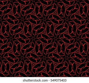 seamless flower pattern. abstract vector illustration. black on red. for design invitation, background, wallpaper