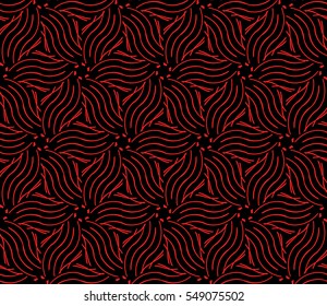seamless flower pattern. abstract vector illustration. black on red. for design invitation, background, wallpaper