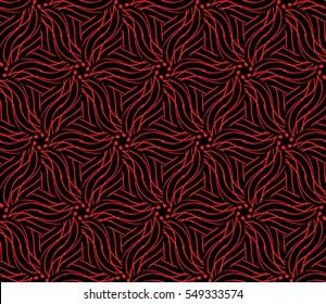seamless flower pattern. abstract vector illustration. black on red. for design invitation, background, wallpaper