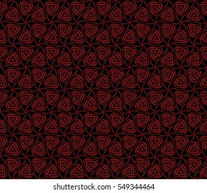 seamless flower pattern. abstract vector illustration. black on red. for design invitation, background, wallpaper