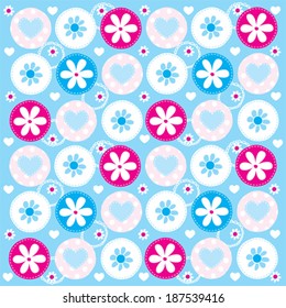 seamless flower pattern background vector illustration