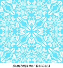 Seamless flower pattern in baroque style.  Damascus. Art element of design. Vector graphics.