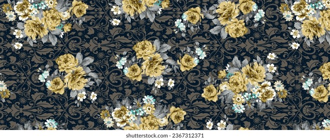 Nahtlose Blumenmuster. Schöne bunte Blumenmuster für den digitalen Stoffdruck.