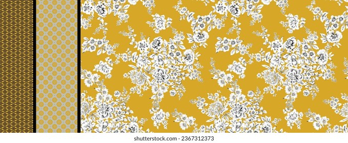 Seamless flower pattern. Beautiful colorful floral pattern for digital textile print.