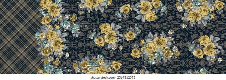 Seamless flower pattern. Beautiful colorful floral pattern for digital textile print.