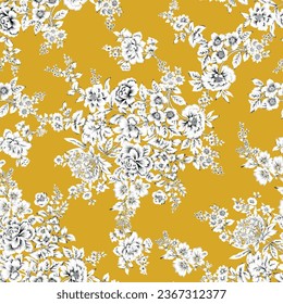 Seamless flower pattern. Beautiful colorful floral pattern for digital textile print.