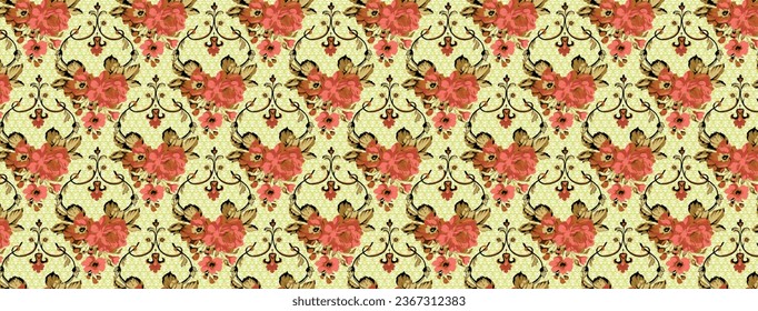 Seamless flower pattern. Beautiful colorful floral pattern for digital textile print.