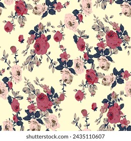 Nahtloses Blumenmuster. Schönes buntes Blumenmuster für den digitalen Textildruck.