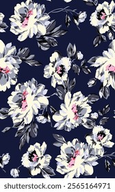 Seamless flower pattern. Beautiful colorful floral pattern for digital textile print.