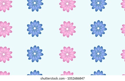 Seamless Flower Pattern. Beautiful Spring Background in Hipster Style. Vector Snowdrops or Daisies. Seamless Flowers for Tile, Textile, Fabric, Wallpaper, Card, Invitation, Paper, Wrapping, Textile.