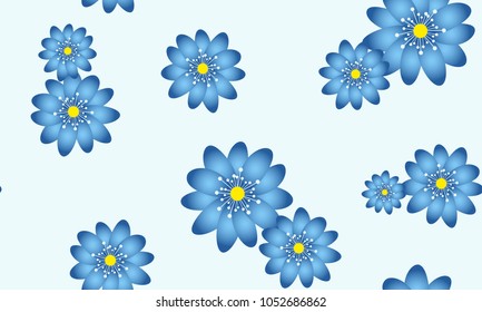 Seamless Flower Pattern. Beautiful Spring Background in Hipster Style. Vector Snowdrops or Daisies. Seamless Flowers for Tile, Textile, Fabric, Wallpaper, Card, Invitation, Paper, Wrapping, Textile.