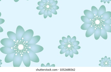 Seamless Flower Pattern. Beautiful Spring Background in Pastel Color Design. Vector Snowdrops or Daisies. Seamless Flowers for Tile, Textile, Fabric, Wallpaper, Invitation, Paper, Wrapping, Textile.